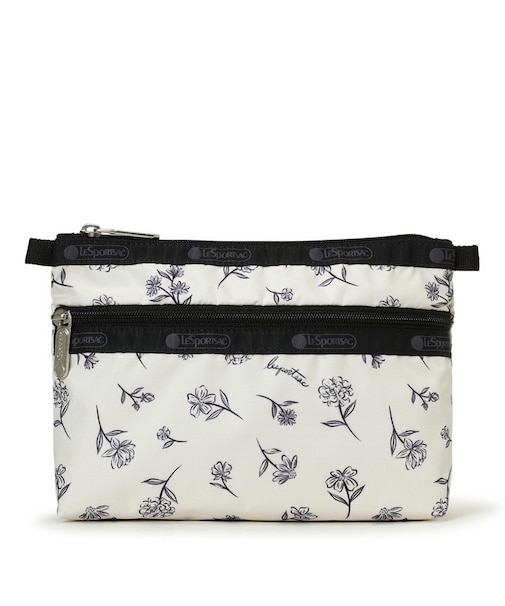 COSMETIC CLUTCH インクスケッチドフローラルアイボリー