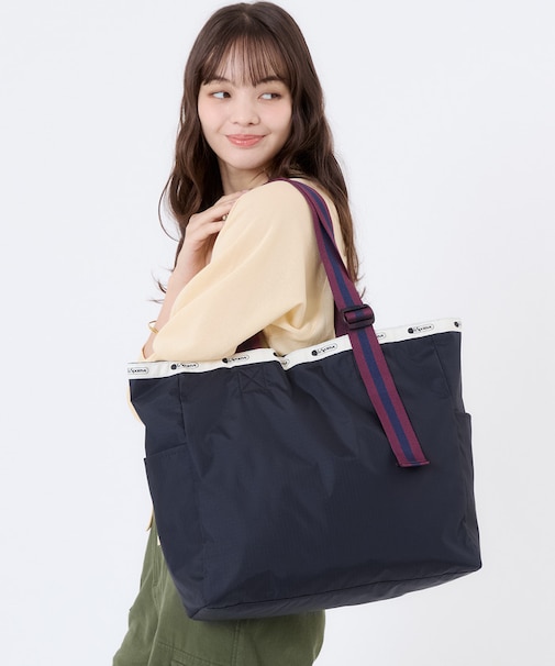 LG HANDLE ADJ TOTE ディープシー/パープルネイビーウェビング
