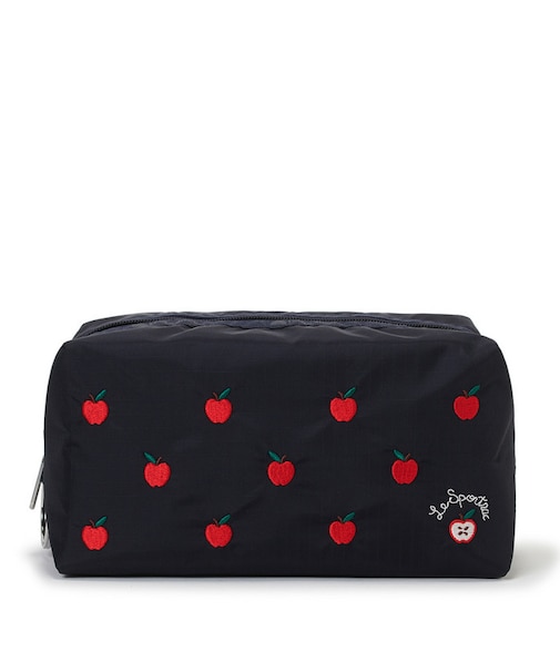 LARGE ZIP POUCH レッドアップルエンブロイダリー
