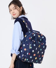【LeSportsac×Miffy】MEDIUM E/W BACKPACK ミッフィーネイビーポルカドット