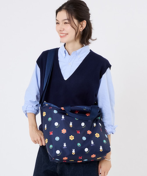 【LeSportsac×Miffy】DELUXE EASY CARRY TOTE ミッフィーネイビーポルカドット