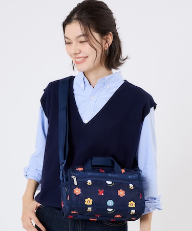 【LeSportsac×Miffy】MINI DUFFEL CROSSBODY ミッフィーネイビーポルカドット