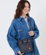 【LeSportsac×PEANUTS】MINI N/S TOTE ウッドストックハート エンブロイダリートート