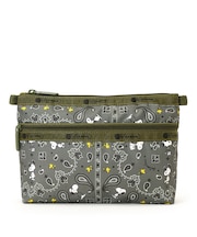 【LeSportsac×PEANUTS】COSMETIC CLUTCH ピーナッツ バンダナパーティー グリーン