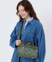 【LeSportsac×PEANUTS】MINI DUFFEL CROSSBODY ピーナッツ バンダナパーティー グリーン