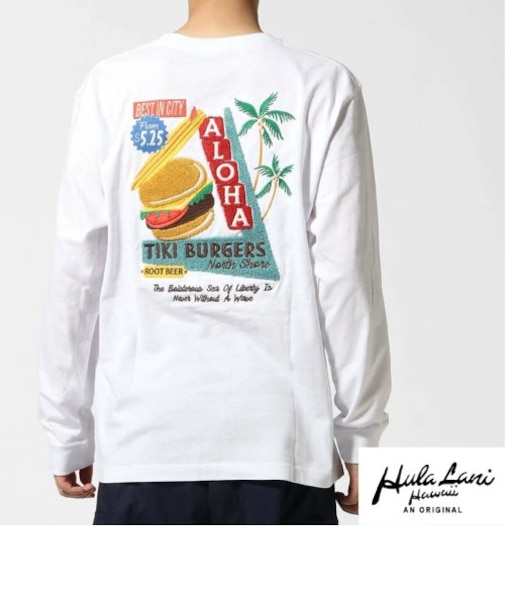 ﾊﾞｰｶﾞｰ LS刺繍TEE