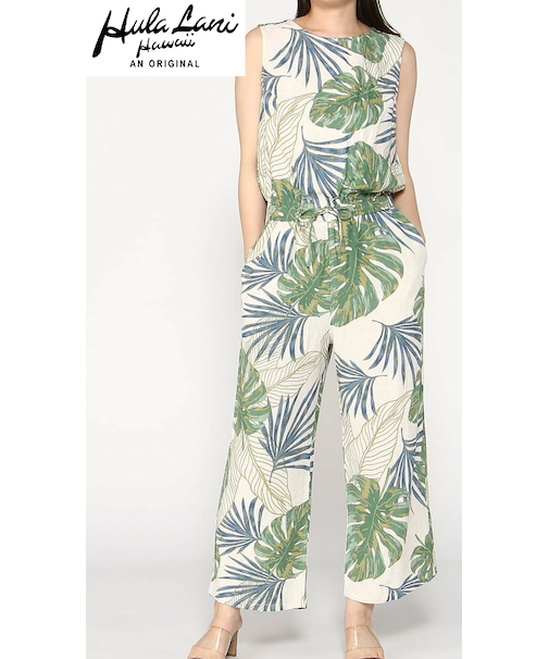 ﾚｰﾖﾝ麻 総柄ｵｰﾙｲﾝﾜﾝ