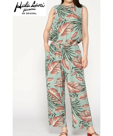 ﾚｰﾖﾝ麻 総柄ｵｰﾙｲﾝﾜﾝ