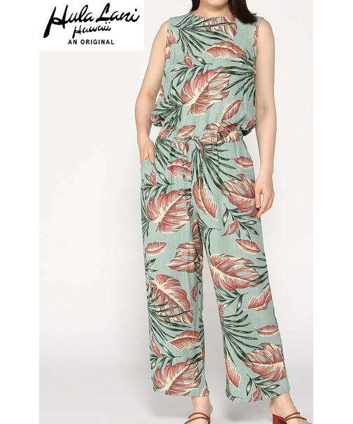 ﾚｰﾖﾝ麻 総柄ｵｰﾙｲﾝﾜﾝ