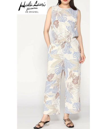 ﾚｰﾖﾝ麻 総柄ｵｰﾙｲﾝﾜﾝ