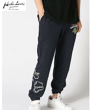 裏毛 刺繍ロングパンツ