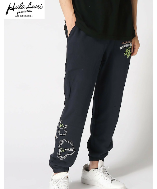 裏毛 刺繍ロングパンツ