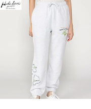 裏毛 刺繍ロングパンツ