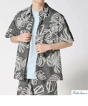 綿ｱﾛﾊ 総柄BIG ｼｬﾂ