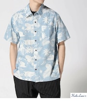 綿ｱﾛﾊ 総柄BIG ｼｬﾂ