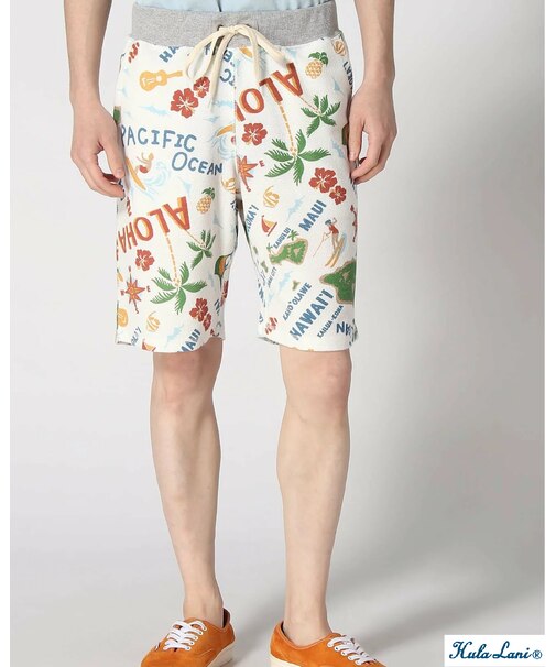 TC裏毛 総柄 ｼｮｰﾂ