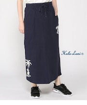 裏毛プリント ロングスカート
