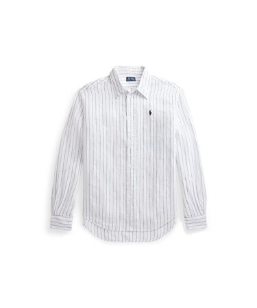 ストライプド リネン シャツ