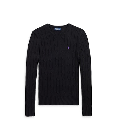 ケーブルニット コットン クルーネック セーター