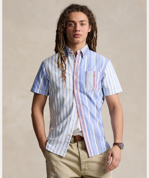 新品未使用♪ポロラルフローレン コットンストライプシャツ CLASSIC FIT クラシック フィット ストライプド オックスフォード ファン