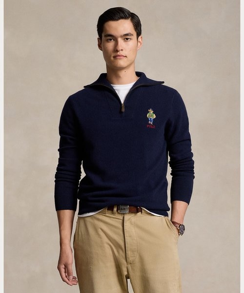 Polo ベア ウール クォータージップ セーター｜ポロ ラルフ ローレンの