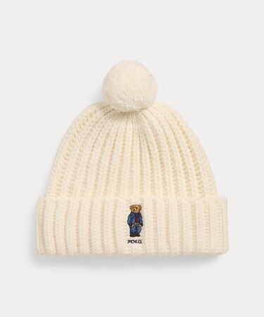 Polo ベア リブ ポンポン ビーニー ハット