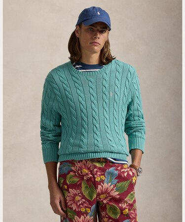 ケーブルニット コットン セーター