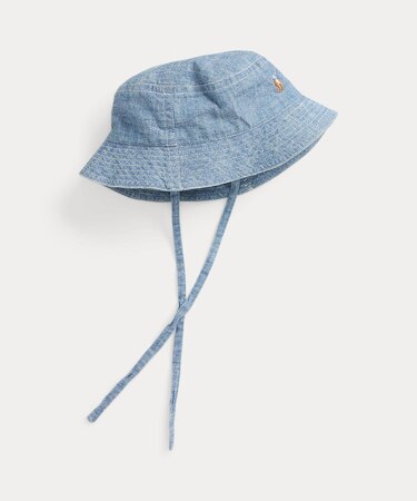 (ベビー)インディゴ コットン シャンブレー ハット