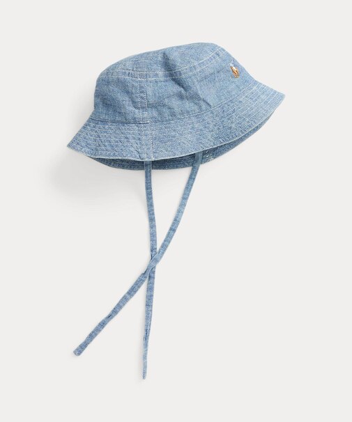(ベビー)インディゴ コットン シャンブレー ハット
