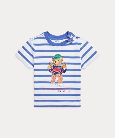 (ベビー)Polo ベア ストライプド コットン ジャージー Tシャツ