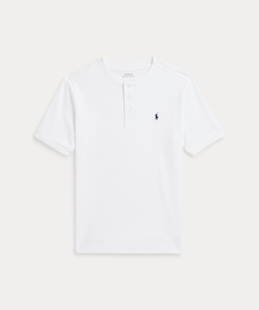 (ボーイズ 8才～20才)コットン ジャージー ショートスリーブ ヘンリー シャツ