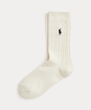 ケーブルニット クルー ソックス