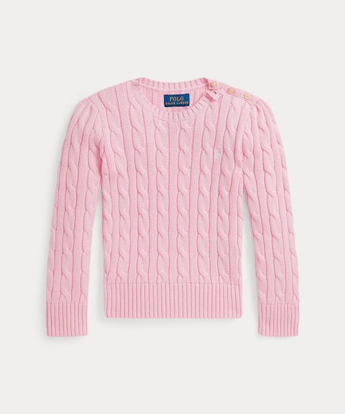 大人ピンク♡ラルフローレン ワンポイント刺繍コットンケーブル