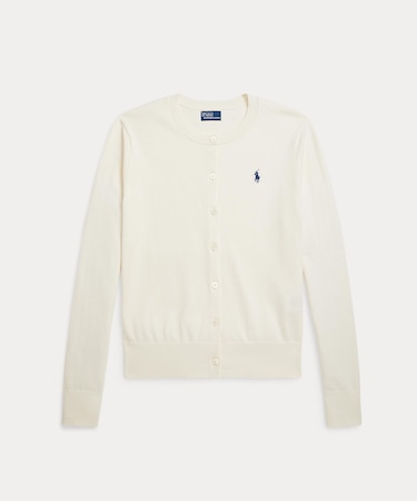 コットン クルーネック カーディガン