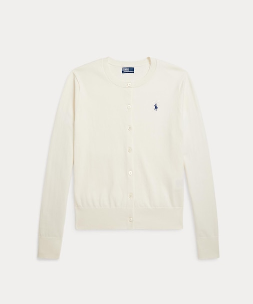 コットン クルーネック カーディガン