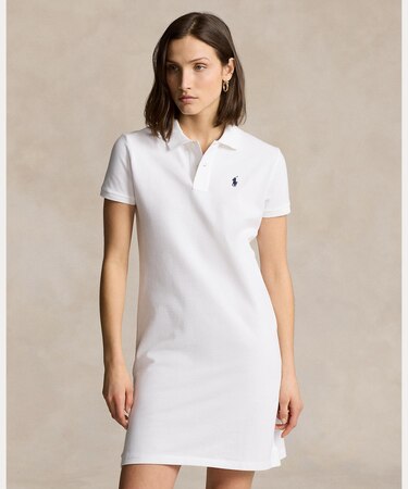 コットン メッシュ ポロドレス
