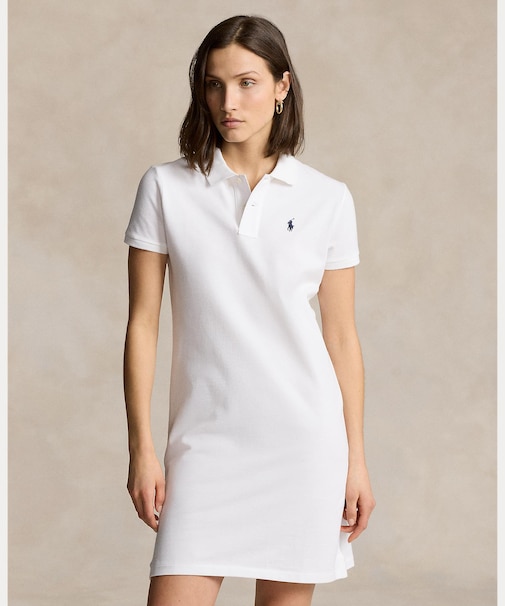 コットン メッシュ ポロドレス