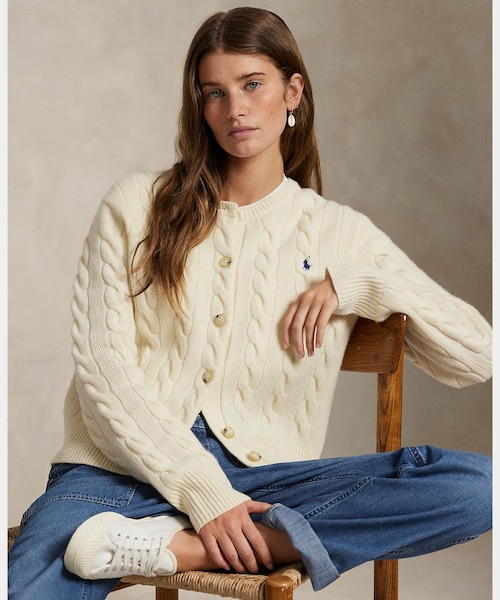 【新品タグ付】ラルフローレン コットンブレンドカーディガン S 白オフホワイト コットンブレンド Polo カーディガン | ラルフ ローレン公式