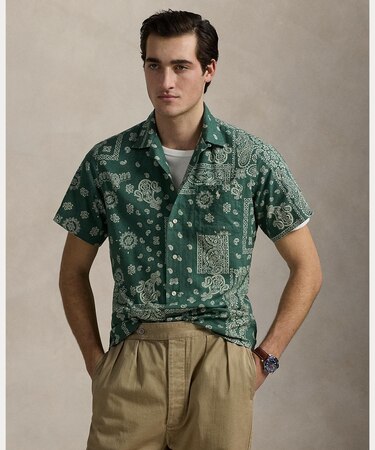 クラシック フィット バンダナプリント キャンプ シャツ