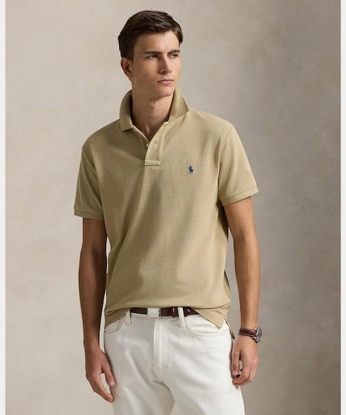 カスタム スリム フィット メッシュ ポロシャツ