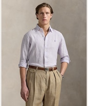 クラシック フィット ストライプド リネン シャツ