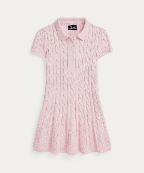 ケーブルニット コットン Polo セーター ドレス ガールズL ケーブルニット コットン Polo セーター ドレス | POLO