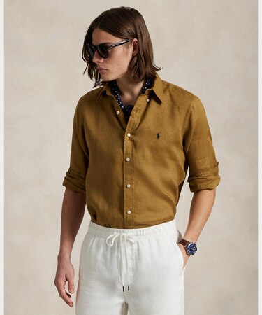 クラシック フィット リネン シャツ