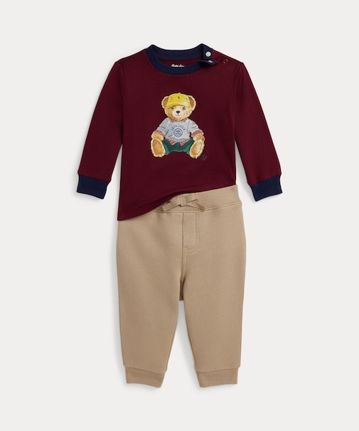 (ベビー)Polo ベア ジャージー Tシャツ & フリース パンツ セット
