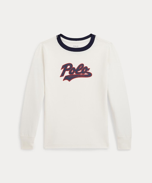 (ボーイズ 2才～7才)ロゴ コットン ロングスリーブ Tシャツ