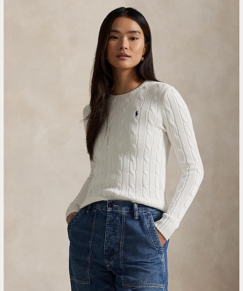 Polo Ralph Lauren ケーブルコットンクルーネックセーター ケーブルニット コットン クルーネック セーター｜ポロ ラルフ