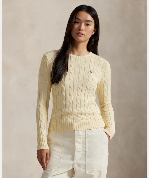 Ralph Lauren - MN505ケーブルニット コットン クルーネック セーター RALPH LAUREN｜ケーブルニット コットン クルーネック セーター