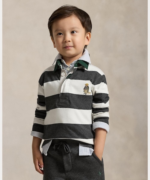 ボーイズ 2才～7才)Polo ベア コットン ラグビー シャツ｜ポロ