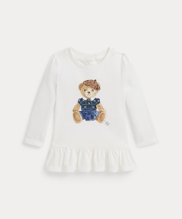 (ベビー)Polo ベア コットン ロングスリーブ ペプラム Tシャツ
