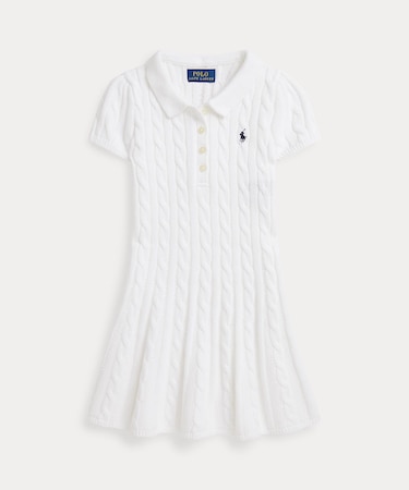 (ガールズ 2才～6才)ケーブルニット コットン Polo セーター ドレス